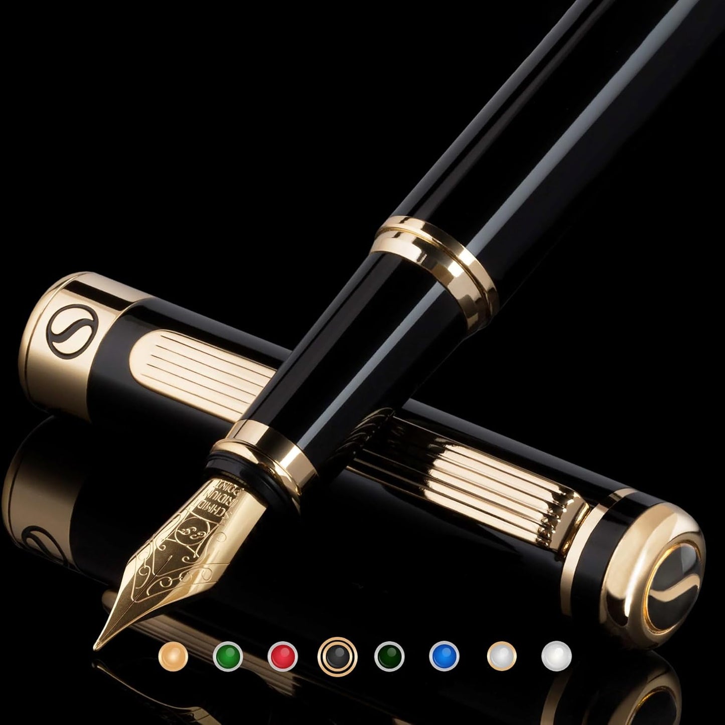 Scriveiner Black Lacquer Fountain Pen - Luxury Gift for All