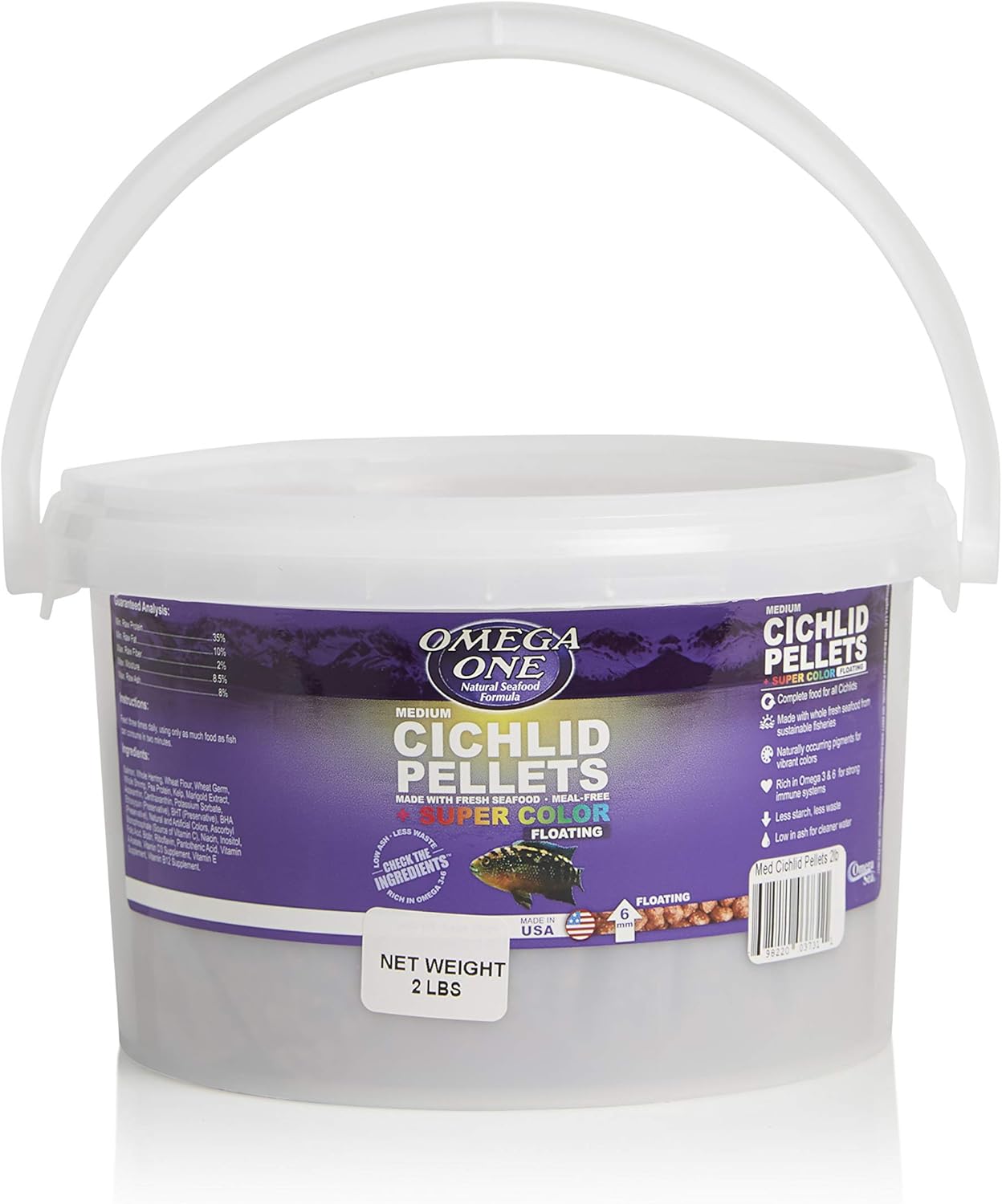 Omega One Super Color Floating Cichlid Pellets for Vibrant Fish