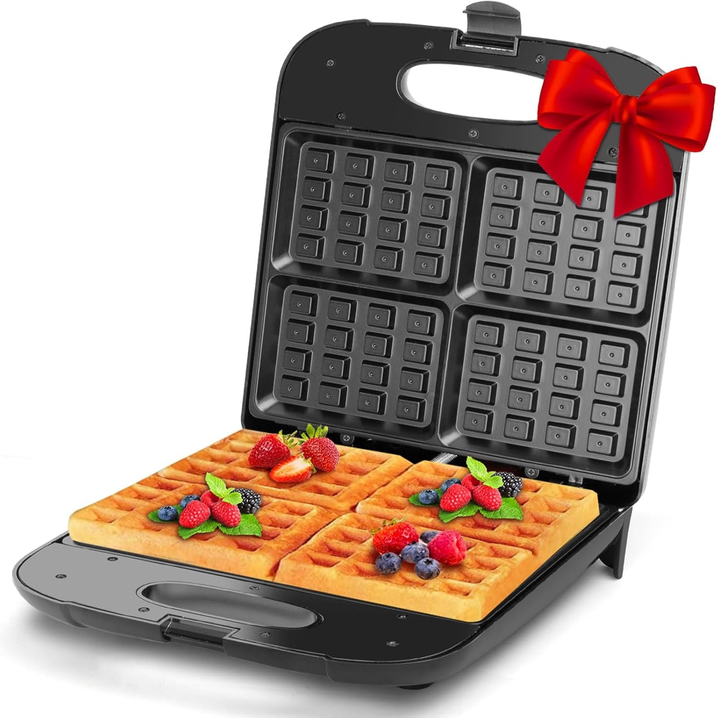 Aigostar 4-Slice Nonstick Waffle Maker, 1400W - Easy Clean & PFOA Free