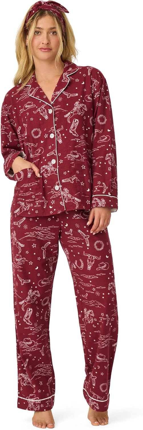 PJ Salvage Womens Flannel Pajama Set for Cozy Nights