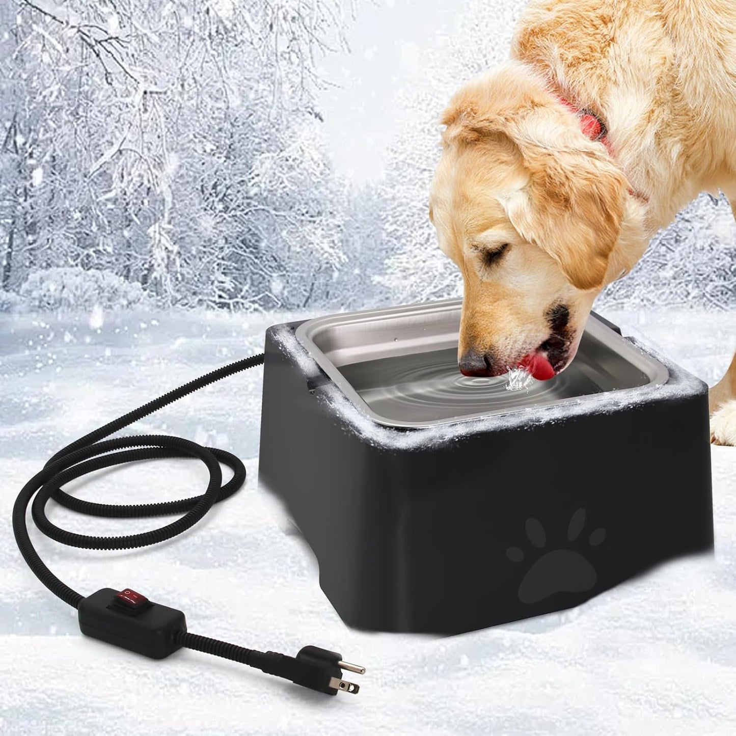 Non-Freezing 3.2L Heated Water Bowl for Pets