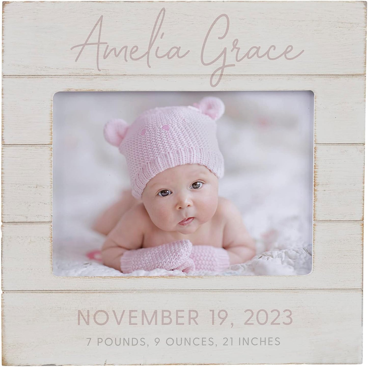Personalized Simple and Sweet Baby Girl Shiplap Frame for Nursery