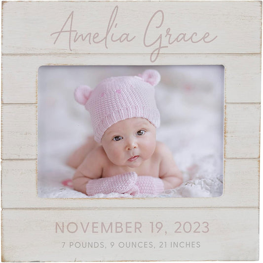 Personalized Simple and Sweet Baby Girl Shiplap Frame for Nursery