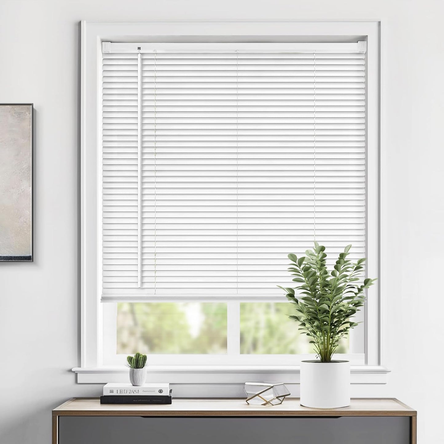 LazBlinds Cordless 1in Vinyl Mini Blinds for Indoor Windows