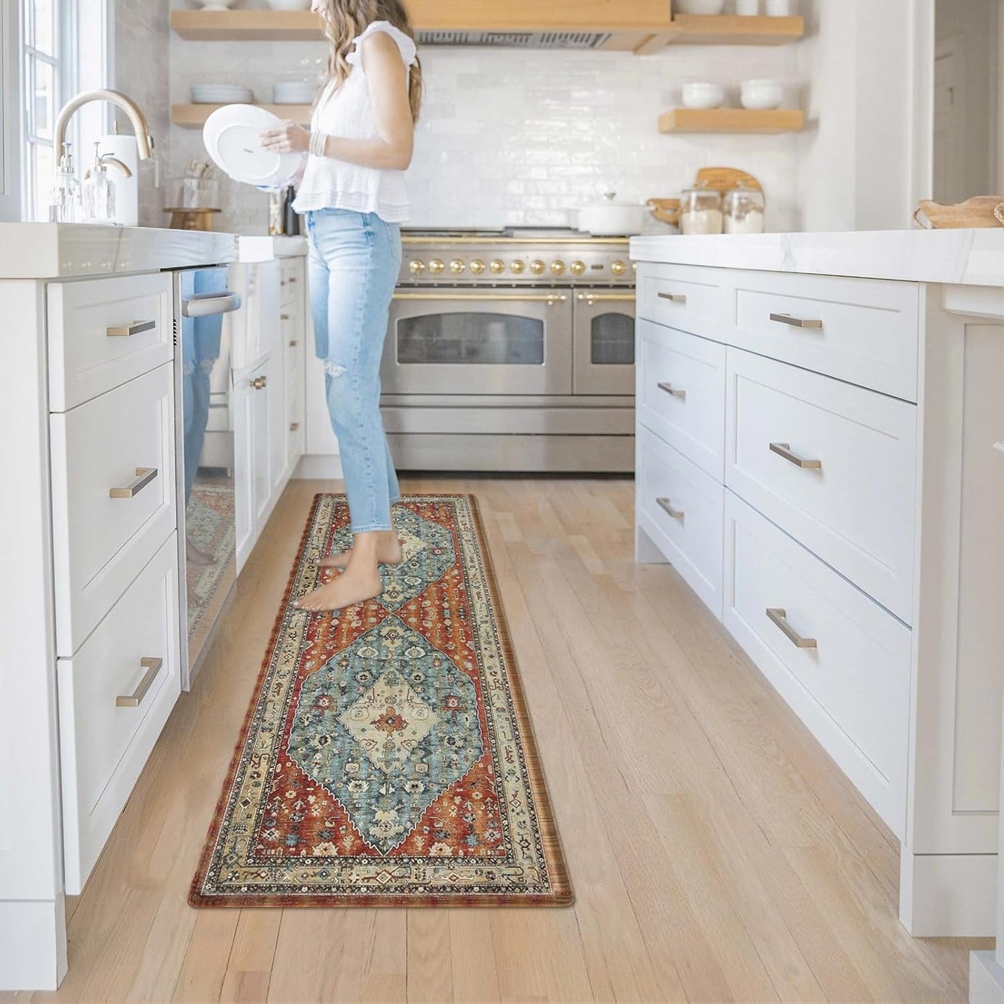 Collive Kitchen Rugs Anti Fatigue Cushioned Runner Mats 17x59