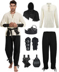 7 Piece Viking Pirate Costume Set with Shirt and Pants for Kids