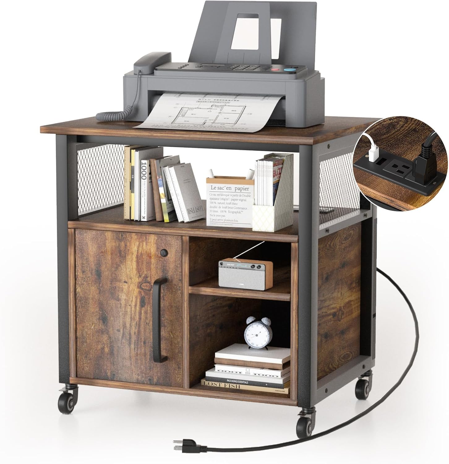 Secure Storage on Wheels: Modern Lateral File Cabinet