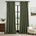 MIULEE 100% Blackout Curtains 108 in Long 2 Panels Set - Thick Faux