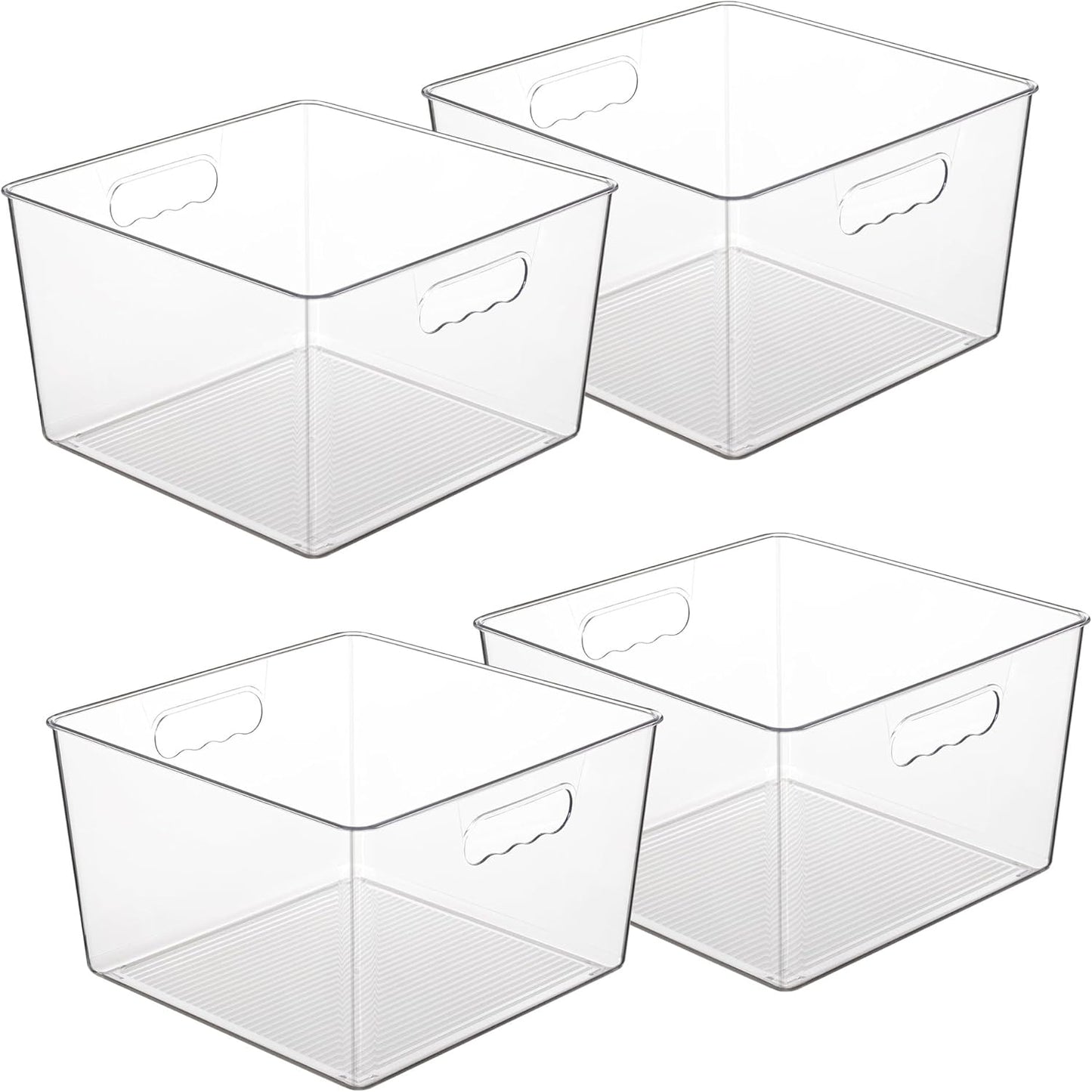 Vtopmart Extra Large Clear Plastic Storage Bins for Home Use