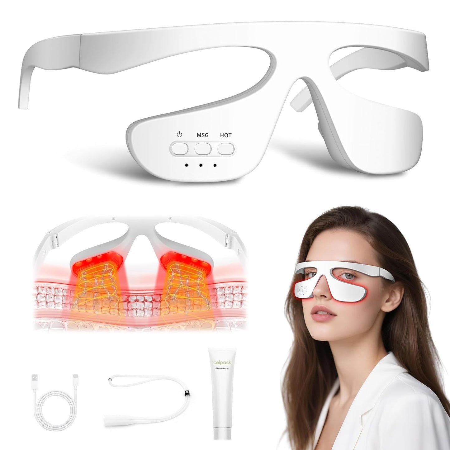 Under-Eye Light Therapy Device for Dark Circles and Fatigue
