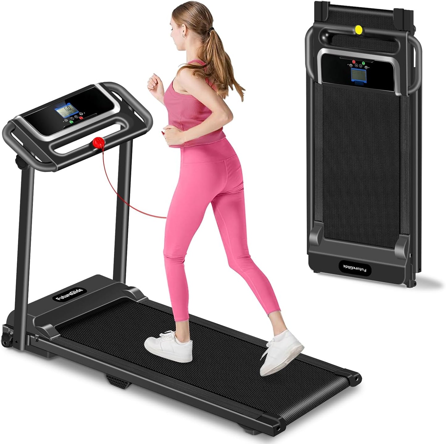 Portable Treadmill with Handle for Home Use - Compact Design