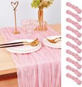 Blushing Pink Cheesecloth Table Runner 10ft - Rustic Gauze