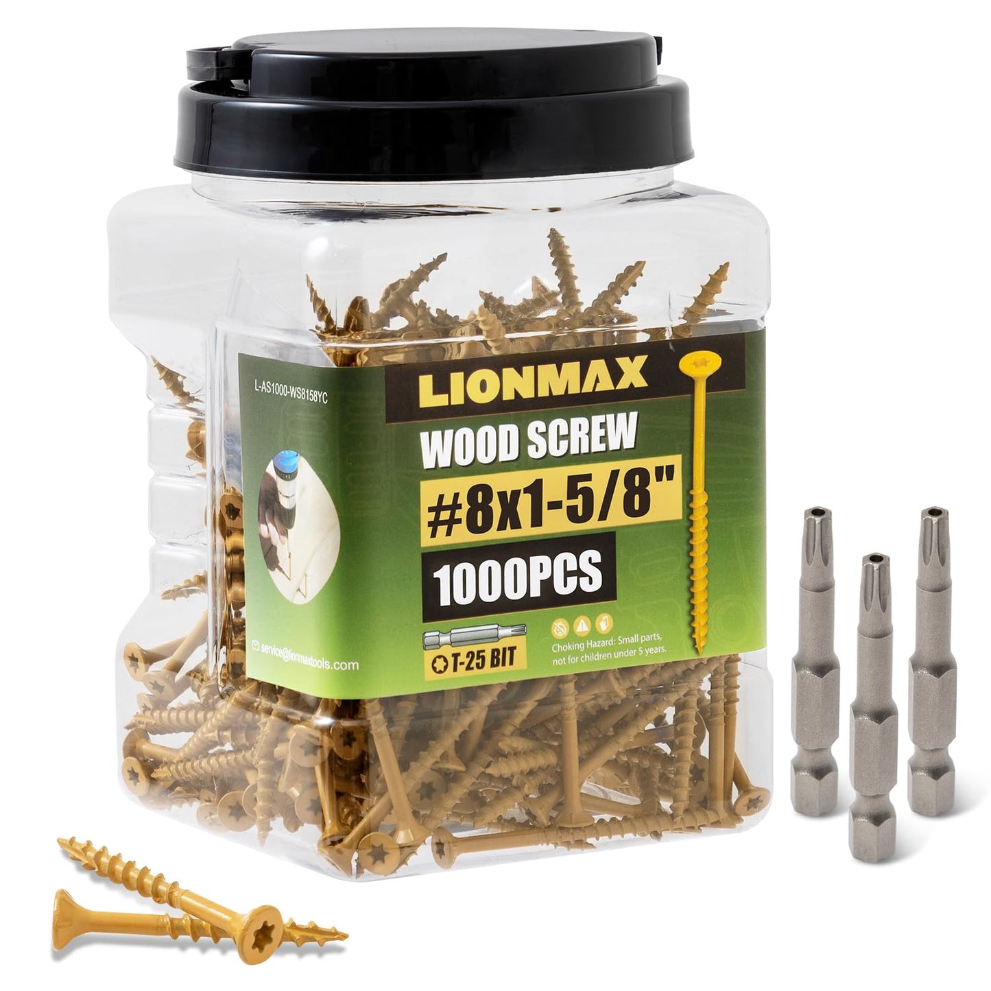 LIONMAX Deck Screws 1-5/8 Inch for Durable Outdoor Projects