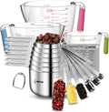 Measuring Cups and Spoons Set of 20 - Stackable Stainless Steel Set