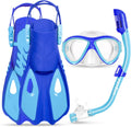 Snorkeling Gear for Kids Ages 5-15 - 4 in 1 Mask Fins Snorkel Set is