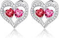 Iefil Christmas Gifts for Women - Sterling Silver Birthstone Earrings