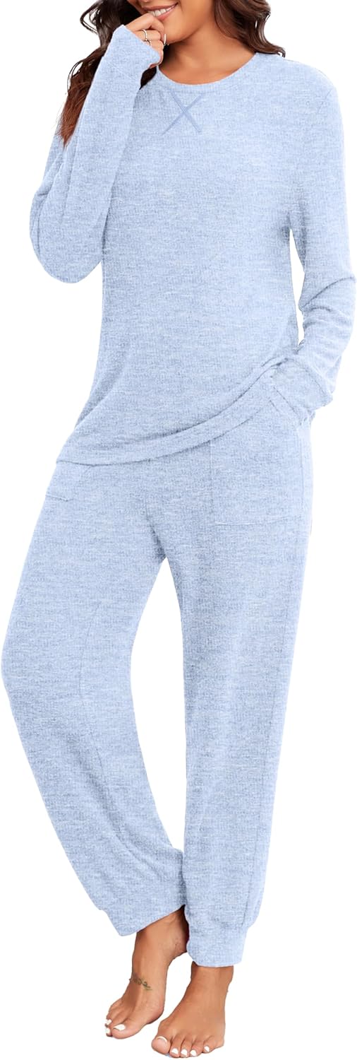 PrinStory Womens Pajama Sets Long Sleeve Soft Pjs for Comfort