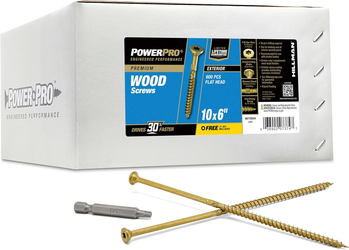 Power Pro Premium Exterior Wood Screws for Outdoor Projects