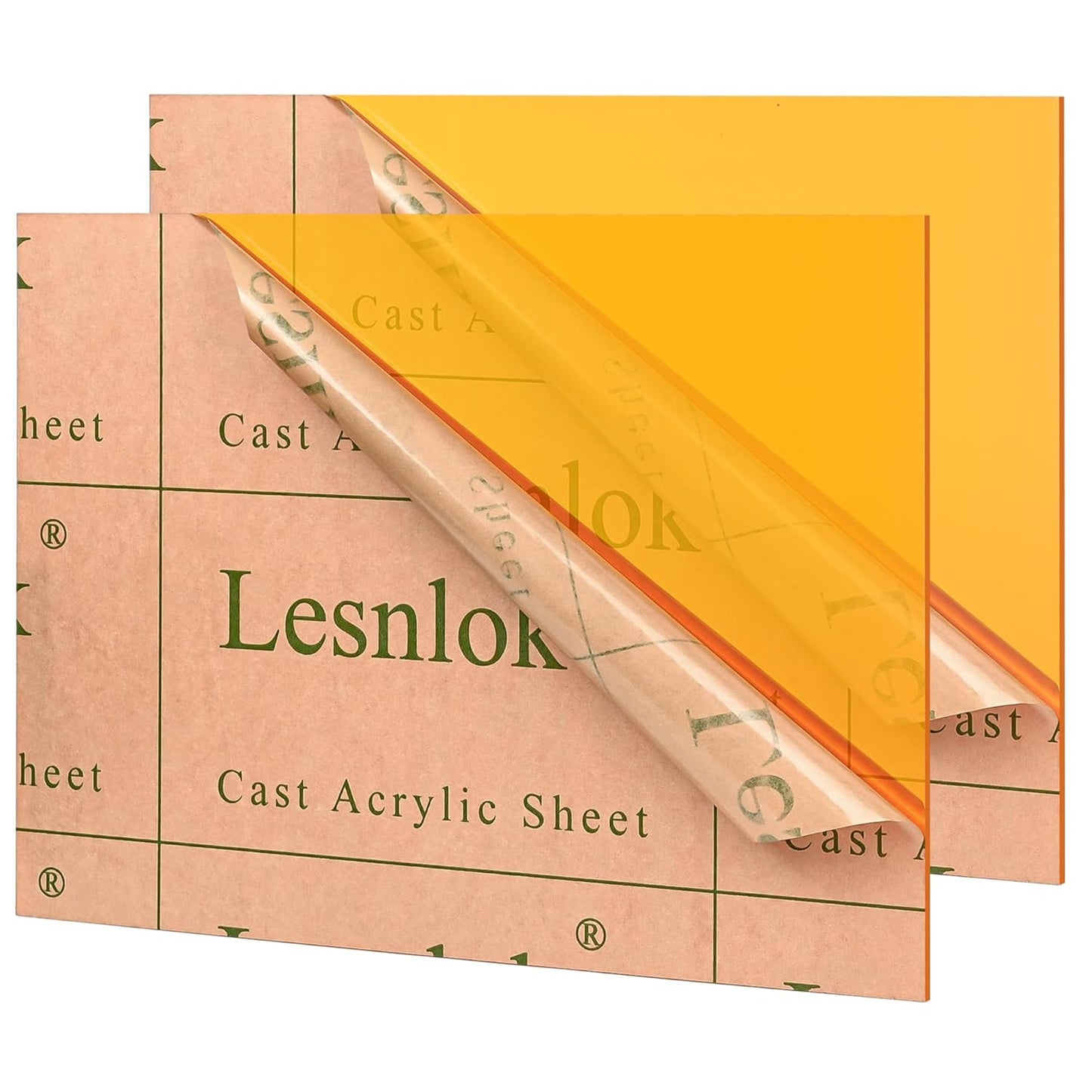 Lesnlok Orange Acrylic Sheets for Crafting and DIY Projects