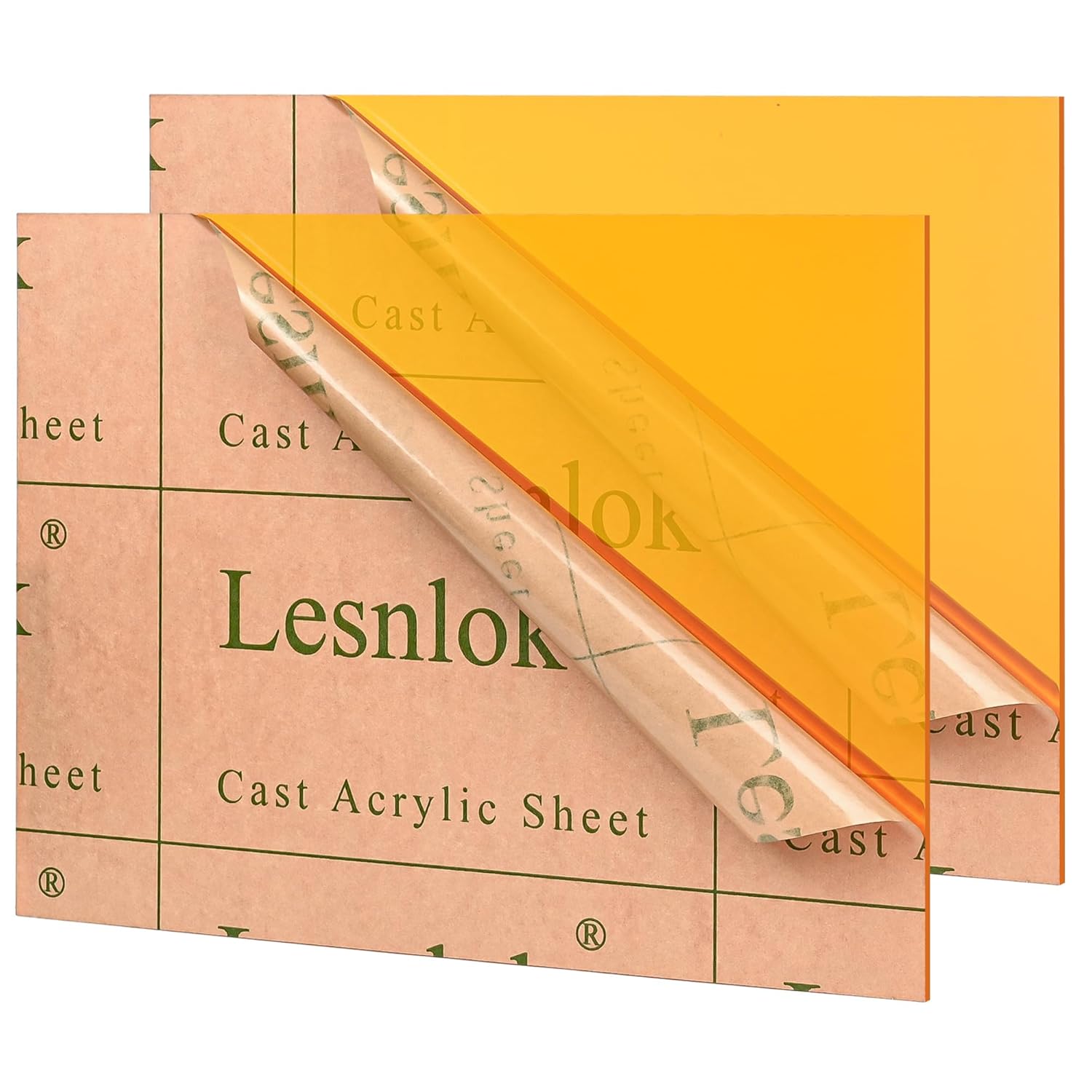 Lesnlok Orange Acrylic Sheets for Crafting and DIY Projects
