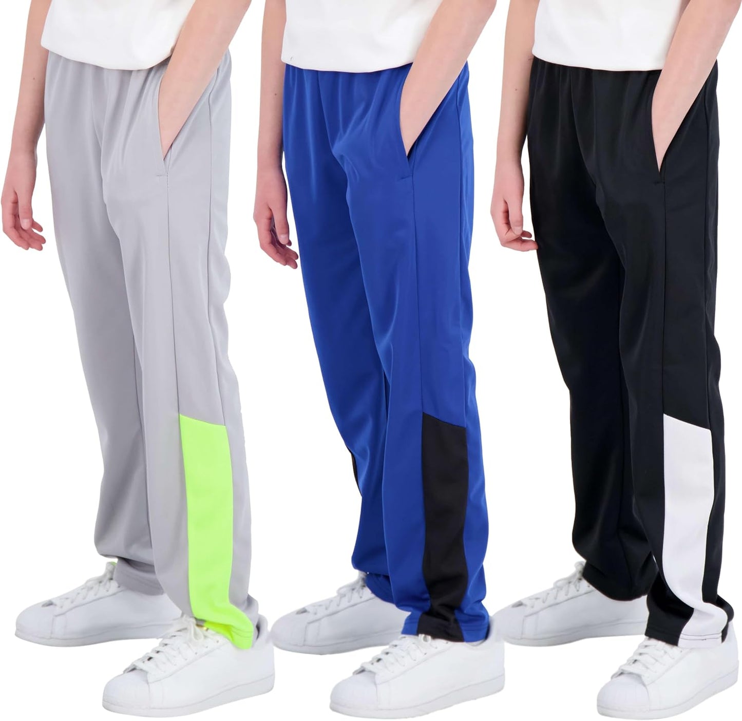 Boys' Tricot Open Bottom Fleece-Lined Sweatpants with Pockets