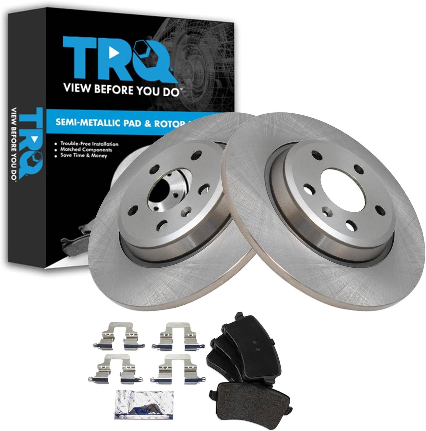 TRQ Rear Brake Pad & Rotor Kit for Audi A4 A5 Q5 S5 Allroad