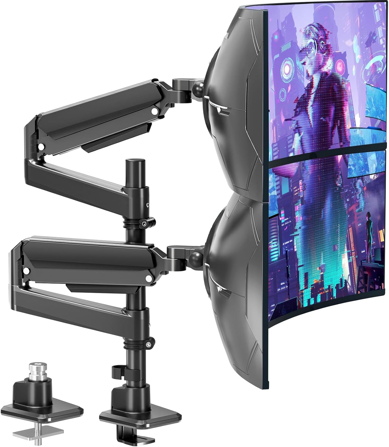 MOUNTUP Dual Monitor Stand for 49 Inch Curved Screens - Heavy Duty