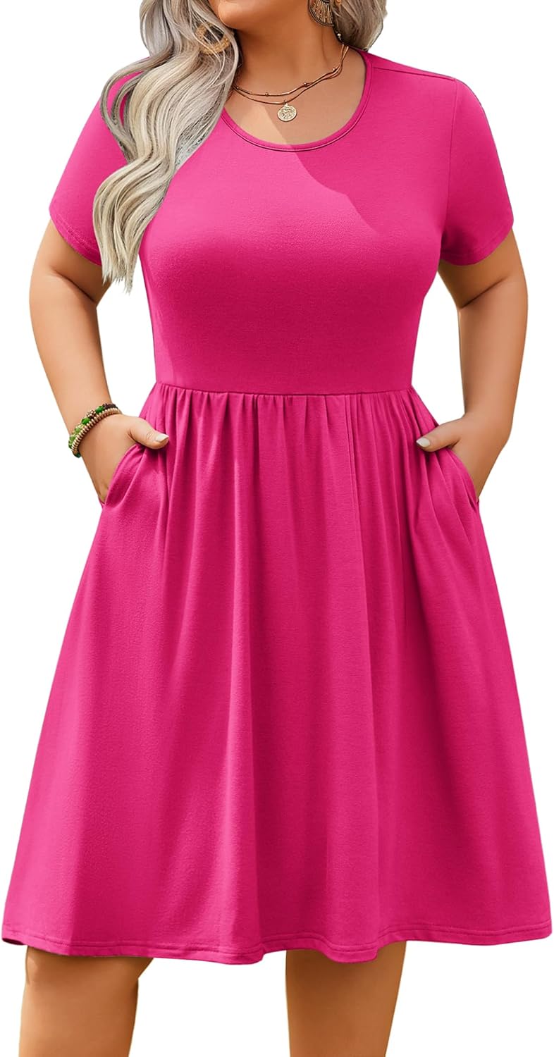 IN'VOLAND Womens Plus Size Summer Dress with Pockets and Style