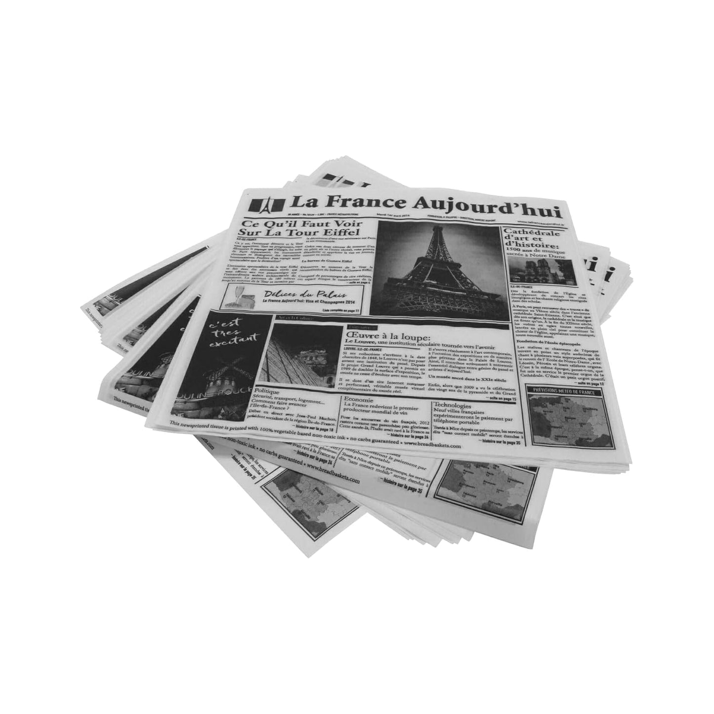 G.E.T. 12in x 12in Food-Safe French Newsprint Liner Pack