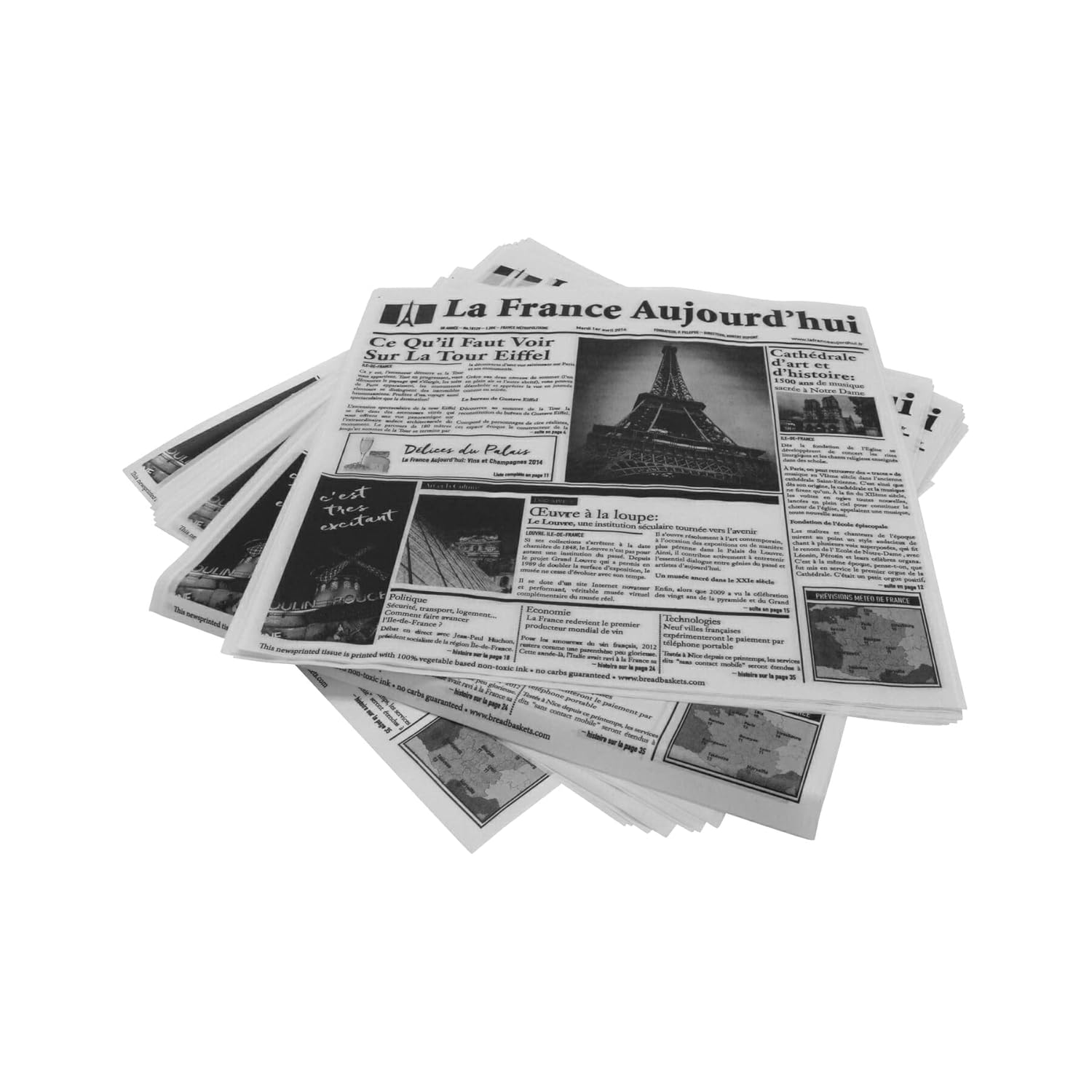 G.E.T. 12in x 12in Food-Safe French Newsprint Liner Pack
