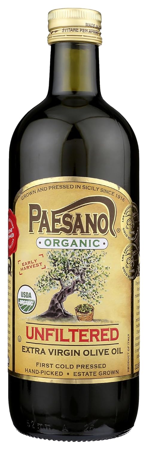 Paesanol ORGANIC UNFILTERED Extra Virgin Olive Oil - 33.8 Fl Oz