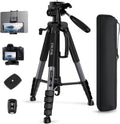 75in Camera Tripod for iPad and Phone - Heavy Duty Aluminum Stand