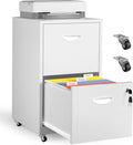 2 Drawer Mobile File Cabinet with Lock - Compact Steel Rolling File