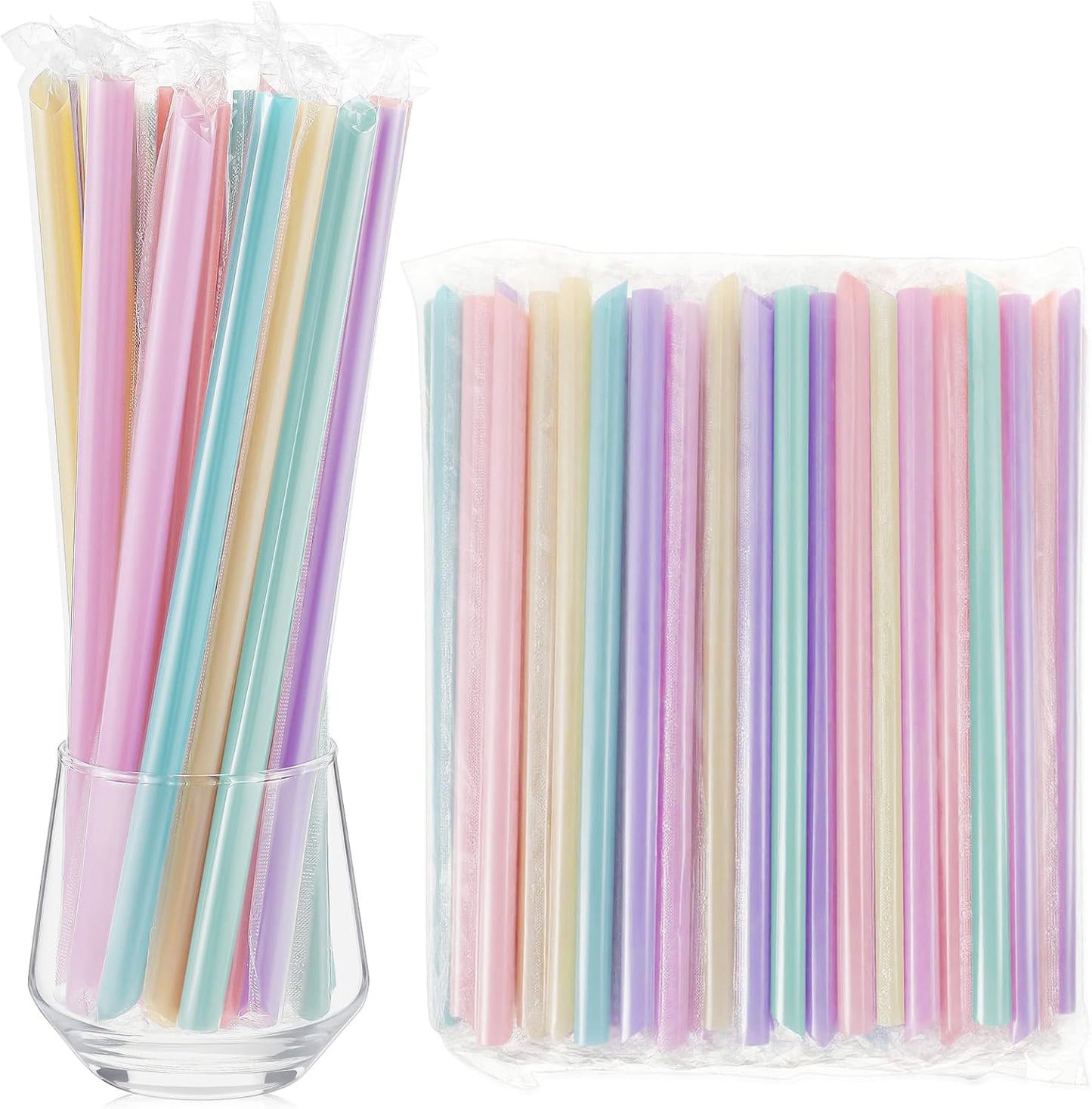Jumbo Smoothie Straws for Bubble Tea and Milkshakes - 600 Pcs