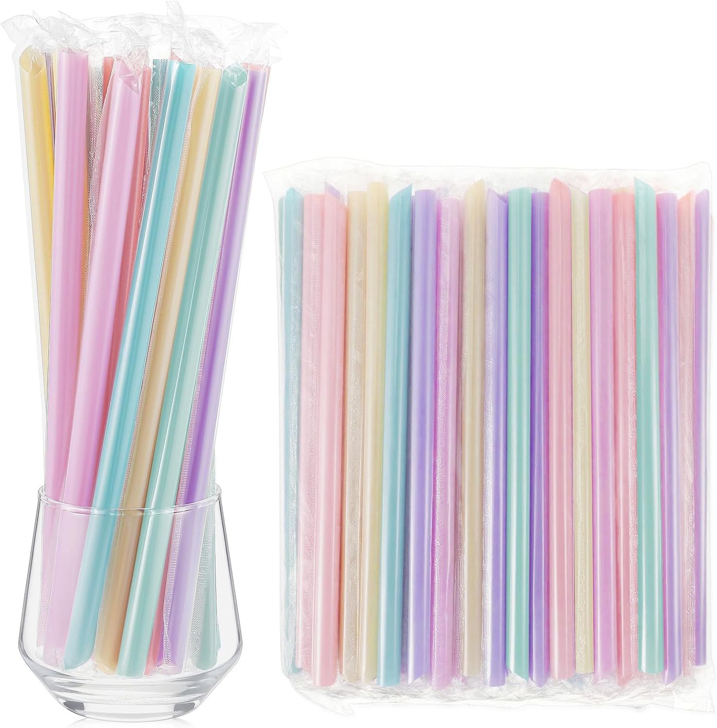 Jumbo Smoothie Straws for Bubble Tea and Milkshakes - 600 Pcs