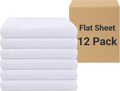 White Bulk Flat Sheets Twin 12 Pack - Easy Sort Hotel-Style Sheets