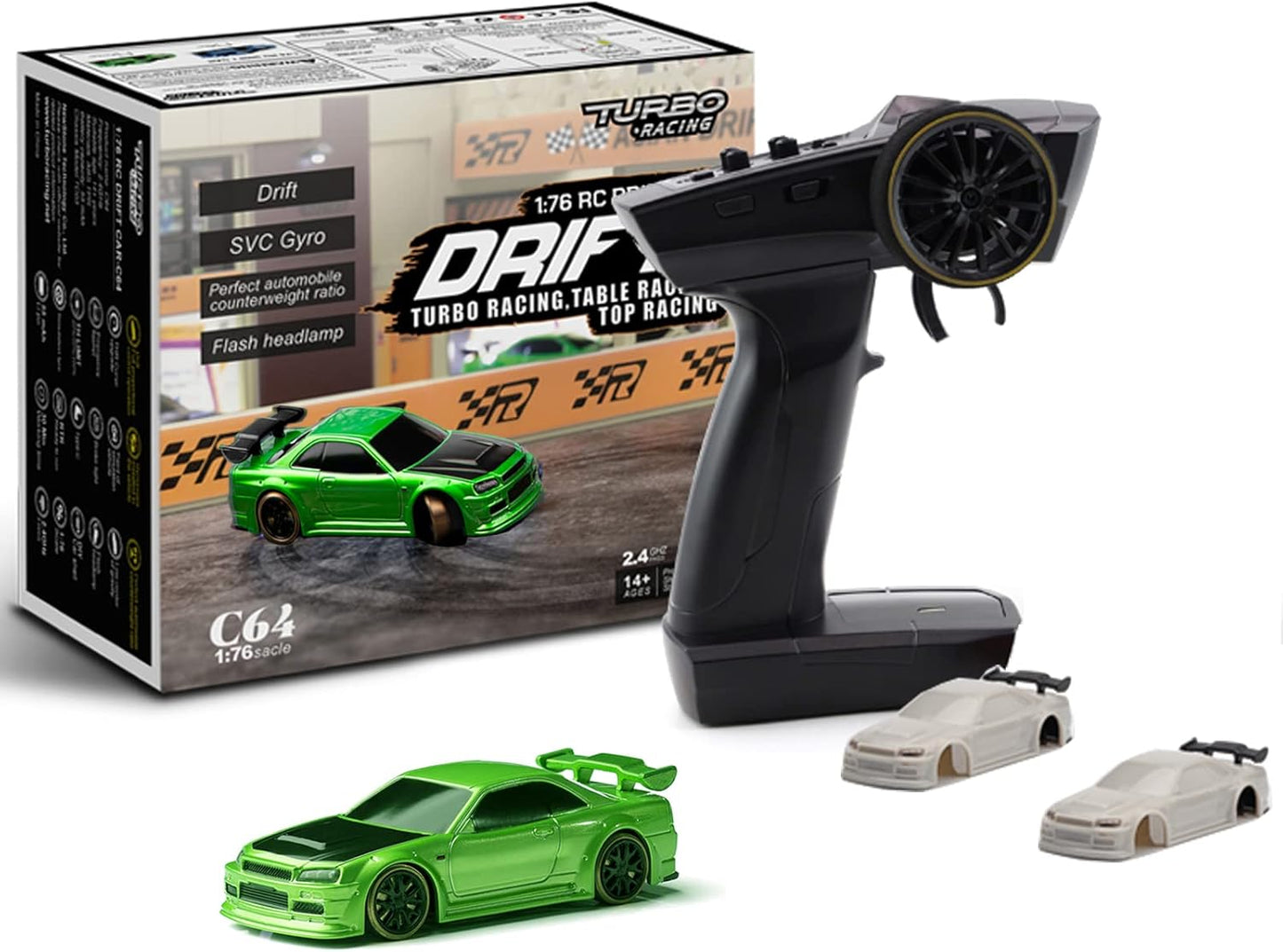 Turbo Racing 1:76 Scale Drift RC Car with Gyro Mini Proportional