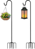76 Adjustable Lantern & Shepherd Hook 2Pack - Heavy Duty Outdoor Hook
