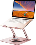 Laptop Stand for Desk Adjustable 360 Rotating Laptop Riser - Ergonomic