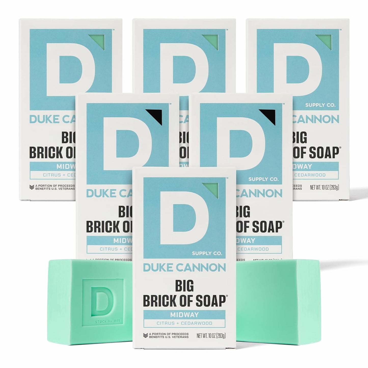 Duke Cannon Big Brick of Soap 6-Pack for Men with Midway Scent