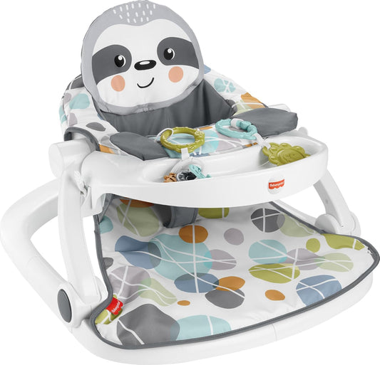 Fisher-Price Portable Baby Chair: Sit-Me-Up Floor Seat with Snack Tray - Cute Sloth