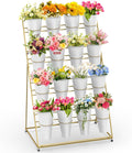 Flower Display Stand 4-Tier with 16 Buckets - Mobile Ladder Plant
