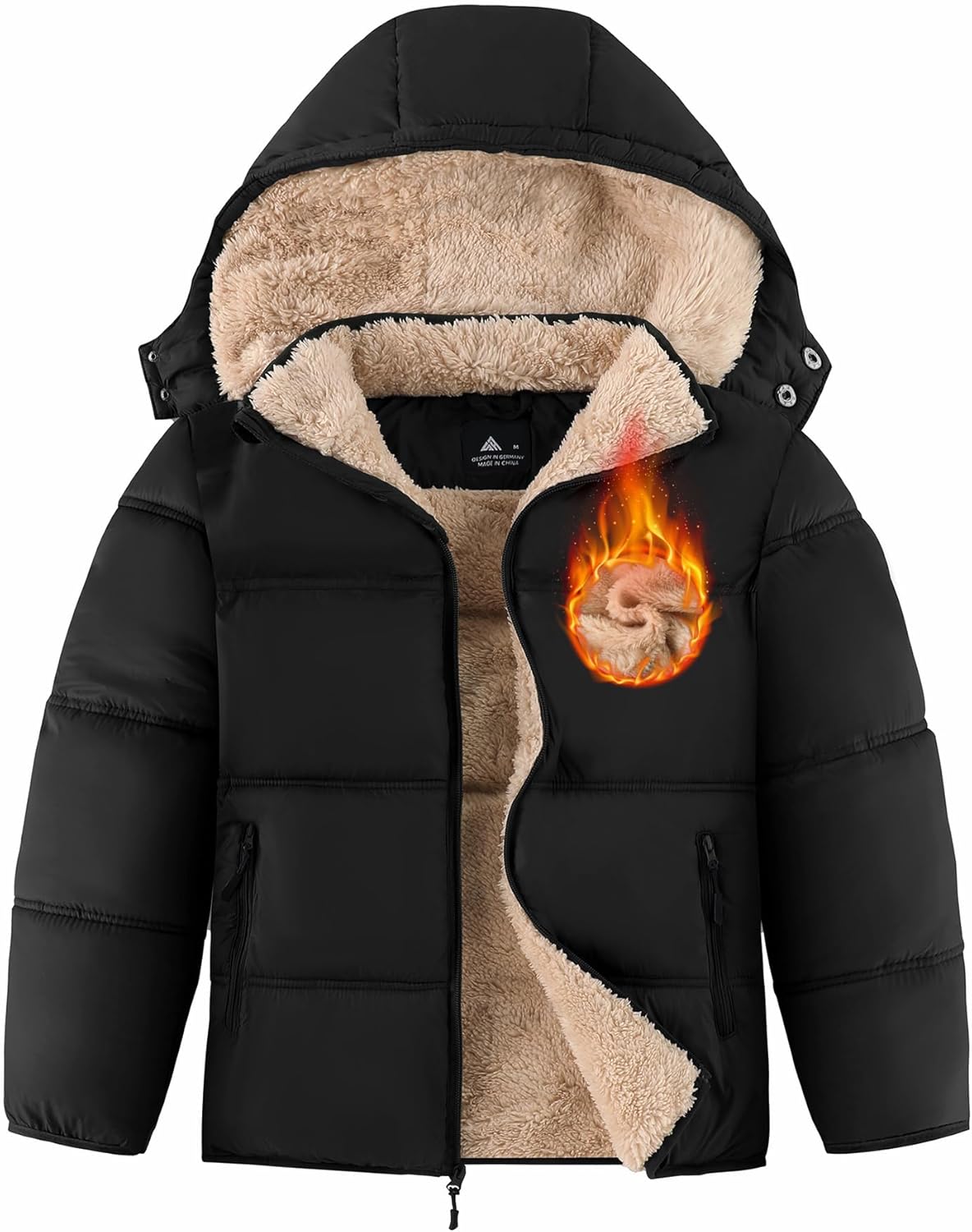 ZITY Boy's Winter Coat Thermal Puffer Jacket for Cold Days