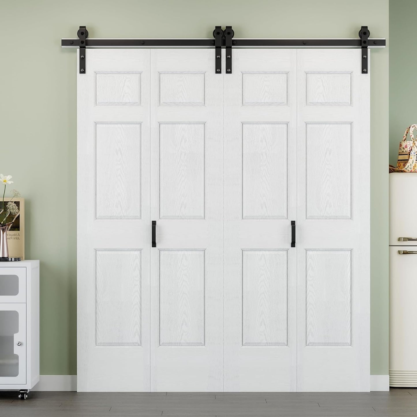 48 x 84 Bi-Fold Barn Door with 56 Track Kit for Closets