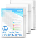 Clear Plastic Document Folders 8.5x11 (60 Pack) - Durable Transparent