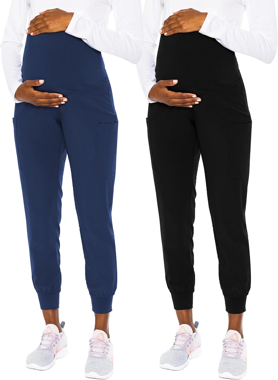 Med Couture Maternity Jogger Scrub Pants with High Rise Waist