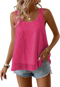 Womens Tank Tops Flowy Sleeveless Lace Camisole - Swiss Dot Style