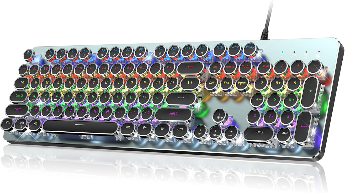 RisoPhy Retro Typewriter Gaming Keyboard