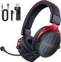 Wireless Gaming Headset 2.4GHz - 60H Battery, Detachable Mic