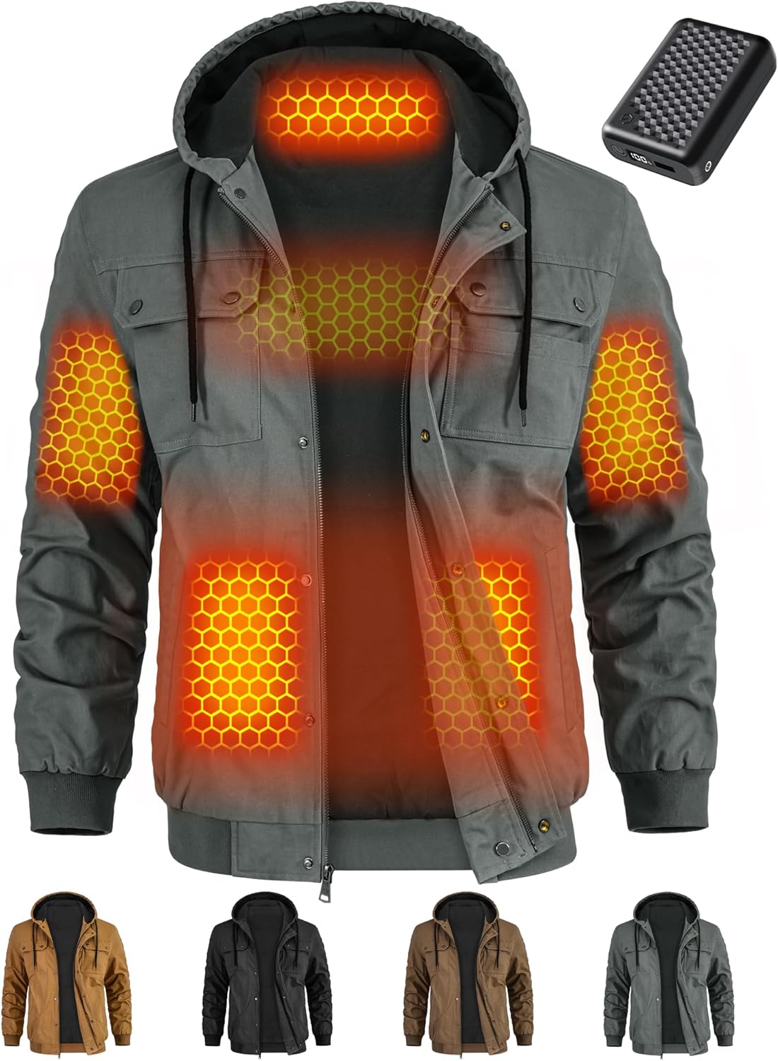 Wulcea Graphene Heated Jacket for Men with Large Capacity Battery